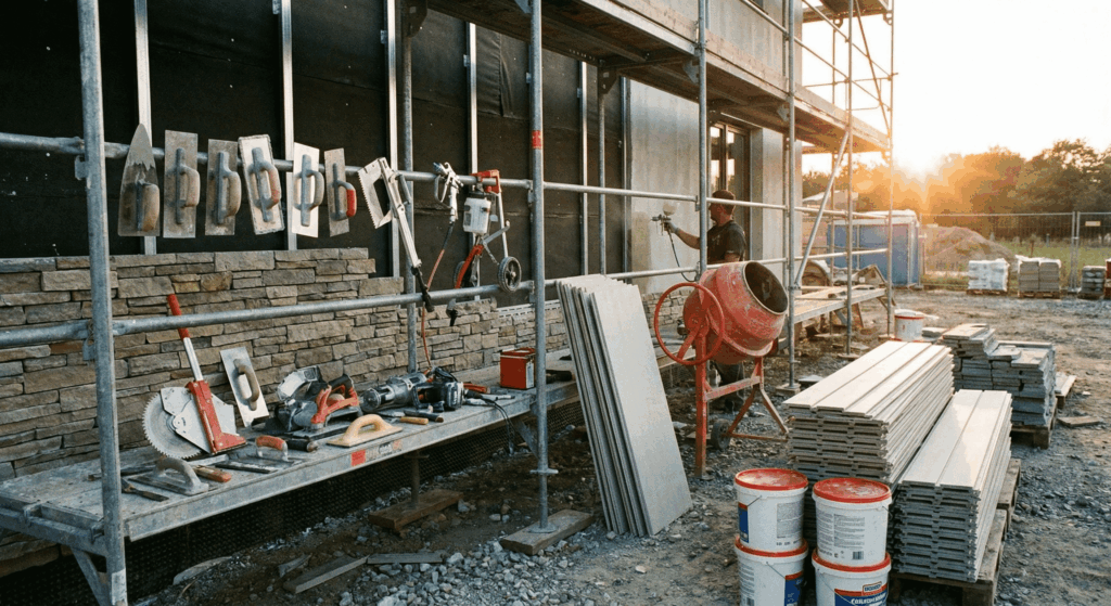 Herramientas y Maquinarias Profesional de construcción de fachadas y revestimiento